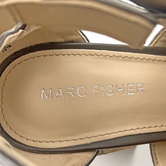 MARC FISHER "Gabie" Block Heel Ankle Strap Sandals (Taupe | Size 8) - Picture 8 of 9